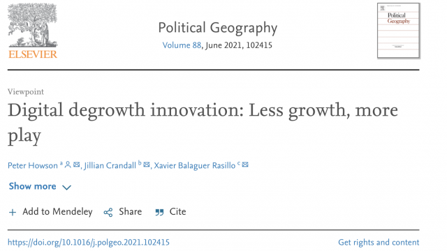 Digital degrowth innovation – Political Geography
